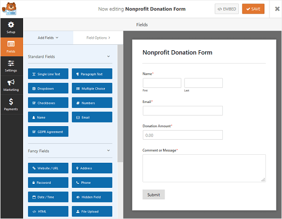 How to Create Online Donation Forms for Nonprofits Organization - Dination form