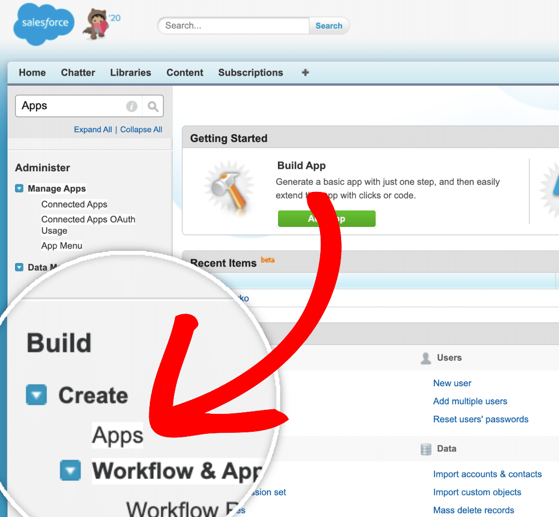 Creating new app in salesforce 